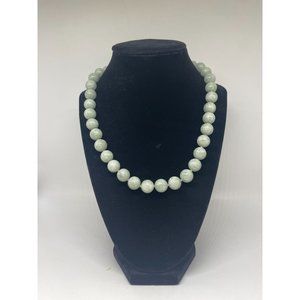 Vintage Amazonite Beaded Knotted Choker Necklace with 925 Toggle Closure